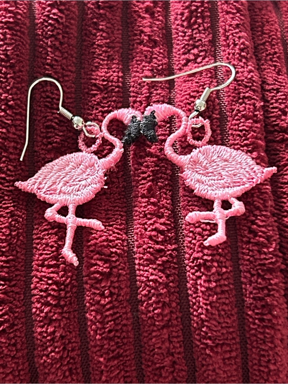 NEW Hot Pink Flamingo Lace Dangle Earrings - Cute Beach vacation Summer wear!